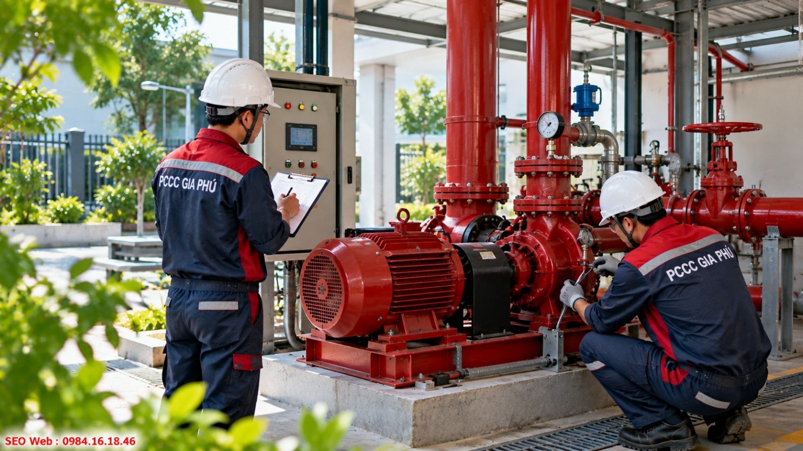 Kiểm tra máy bơm giúp duy trì áp lực cấp nước chữa cháy ổn định