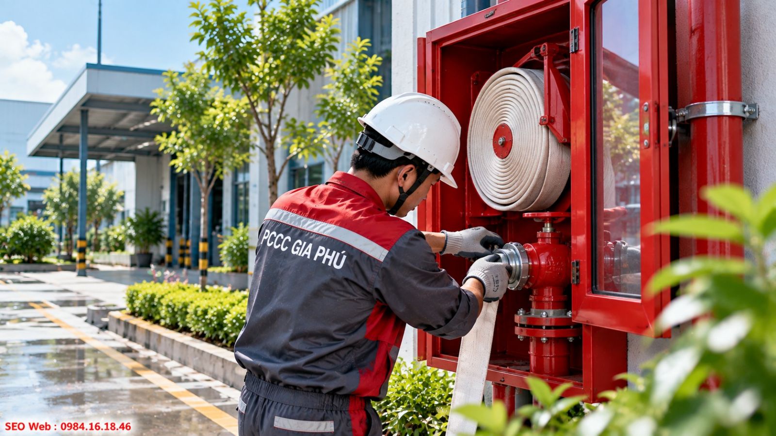 Bảo trì họng nước chữa cháy gồm van, vòi, lăng và áp lực nước