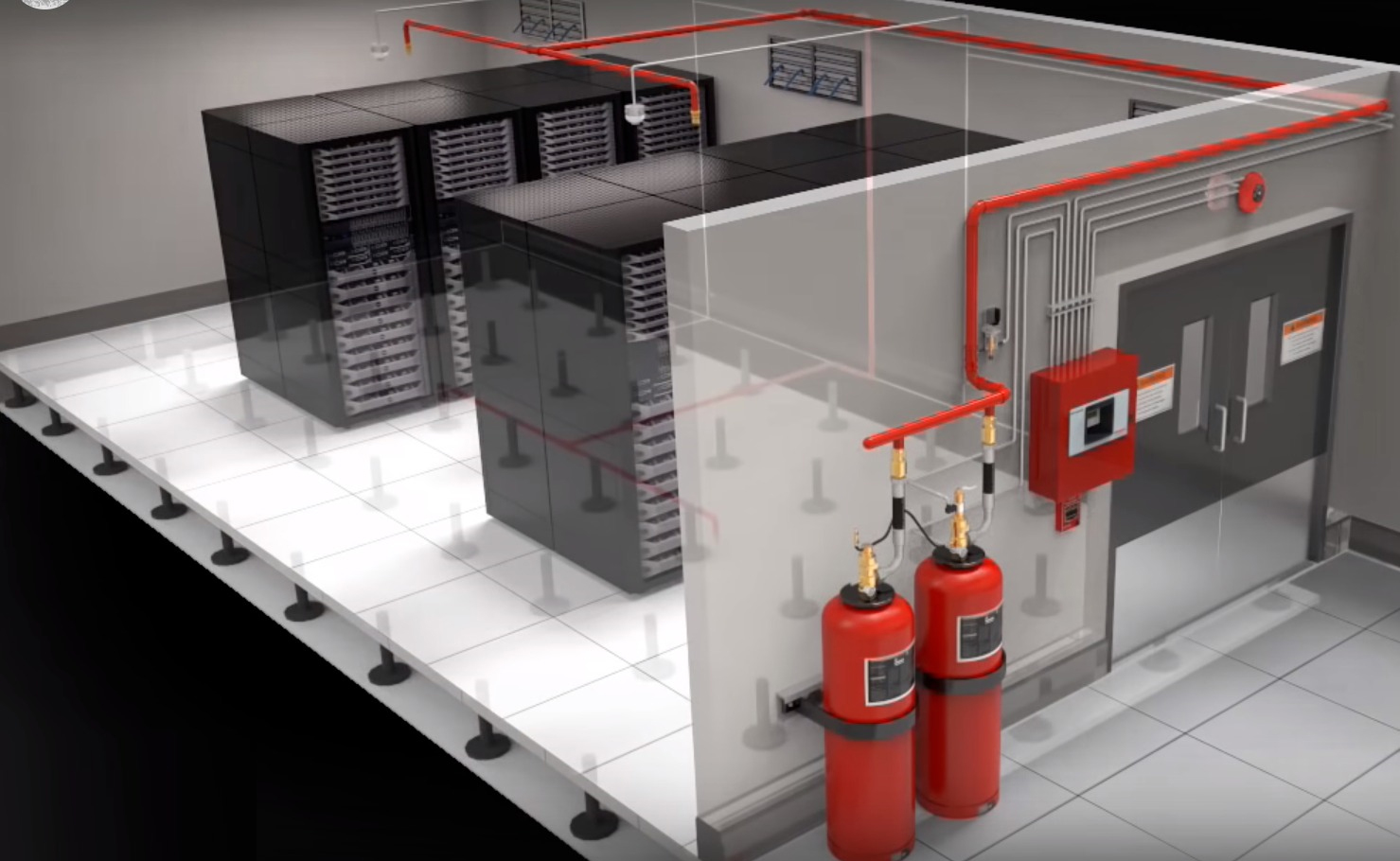 Trong bản thiết kế PCCC hiện đại, hệ thống chữa cháy CO2 thường bảo vệ phòng máy