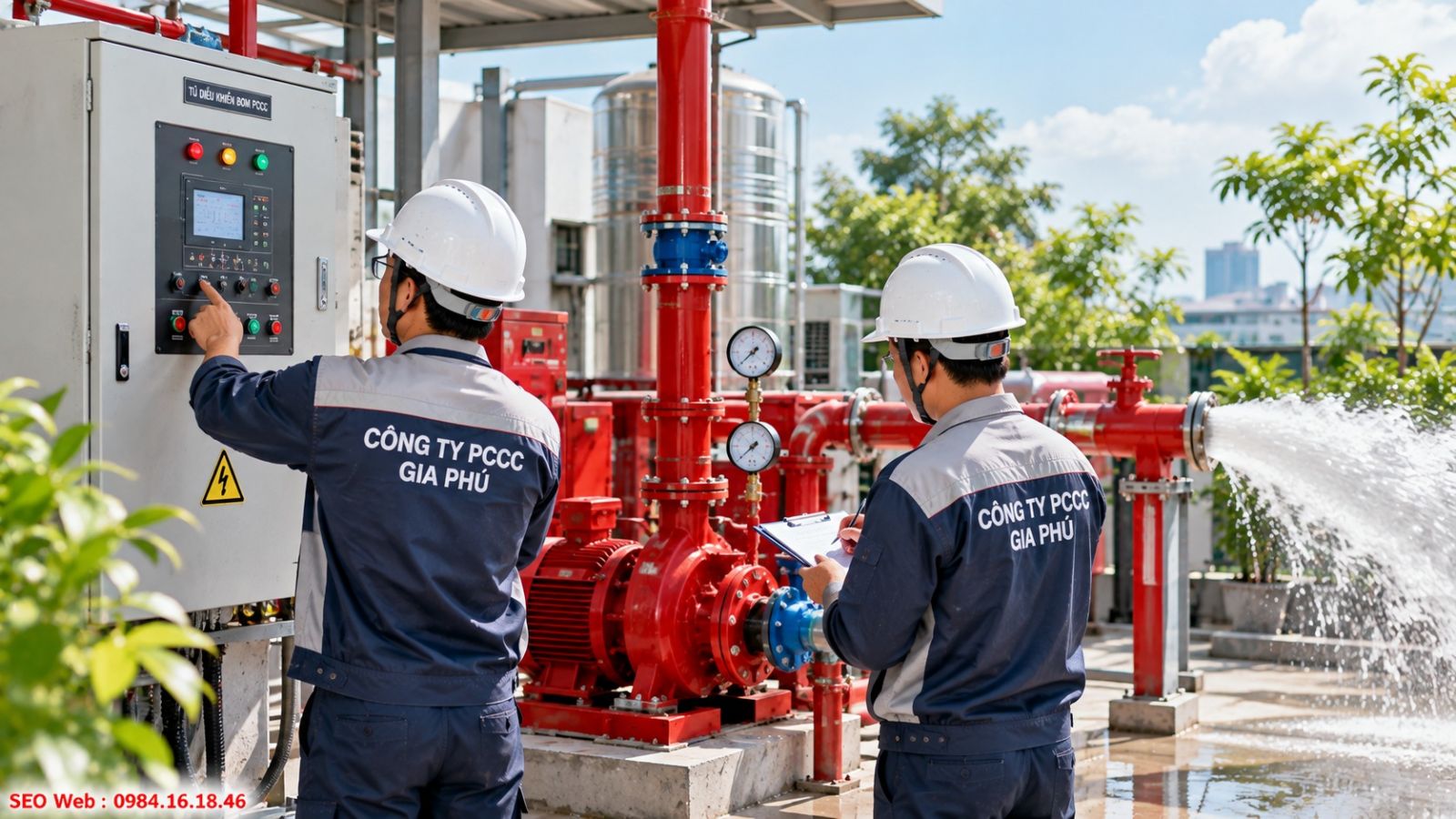 Kỹ thuật viên thử hoạt động từng thiết bị trong hệ thống